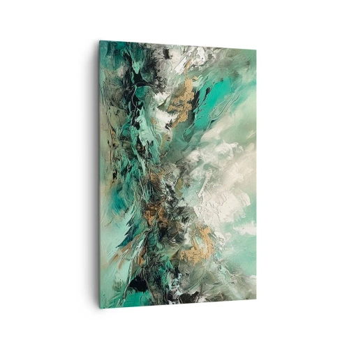 Lærredstryk - Billede på lærred - Smaragdsort byld - 80x120 cm