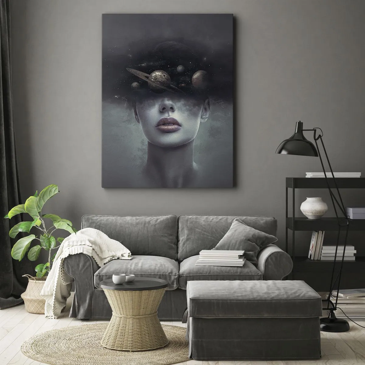 Lærredstryk - Billede på lærred - Og planeterne er ved at gå amok... - 50x70 cm