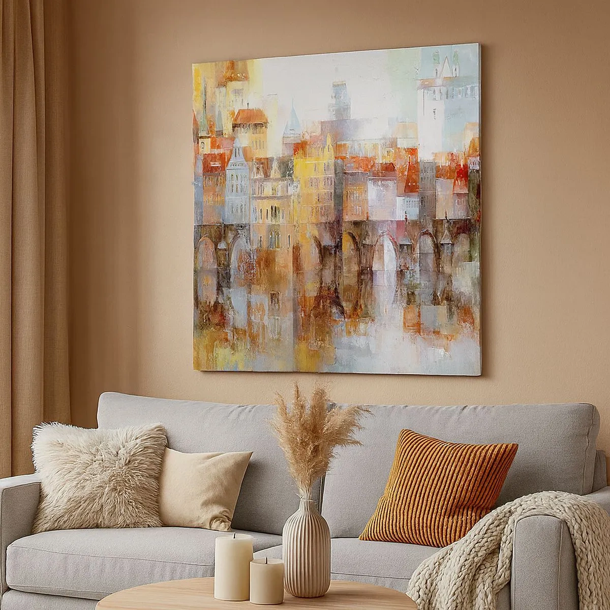 Lærredstryk - Billede på lærred - Under broen også smuk - 30x30 cm