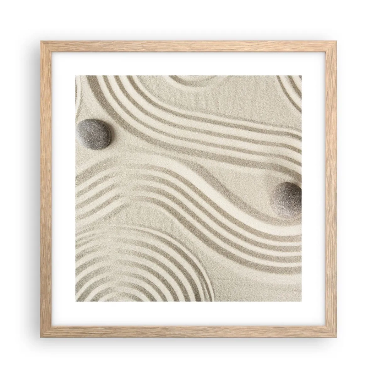 Plakat i ramme af lyst egetræ - Et strejf af varme - 40x40 cm