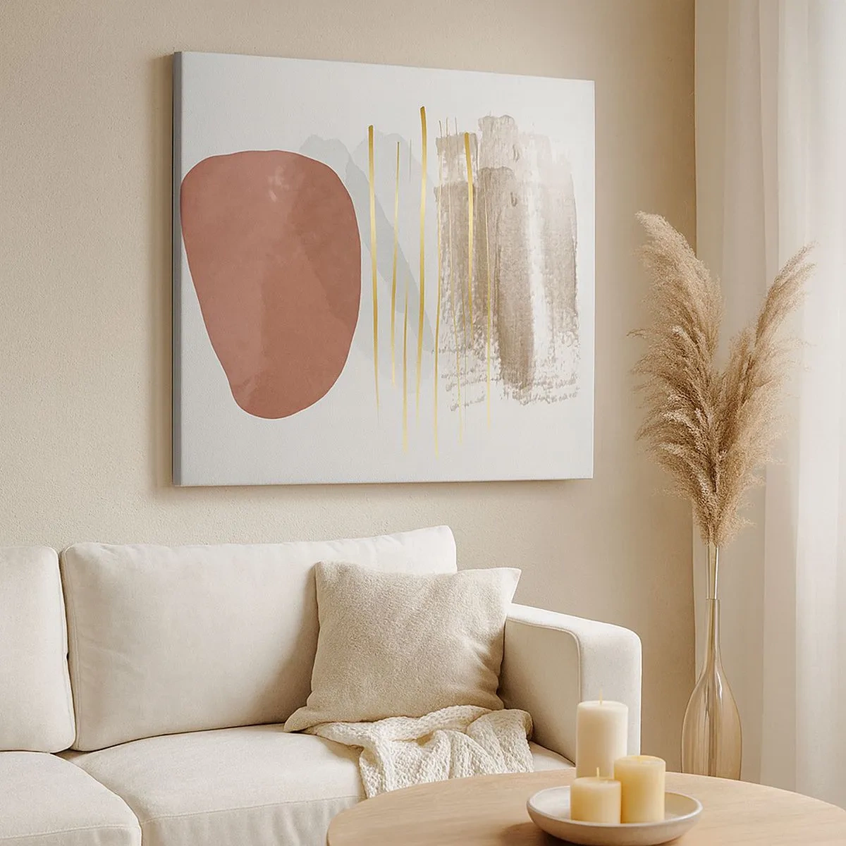 Lærredstryk - Billede på lærred - Abstrakt kolonnade - 30x30 cm