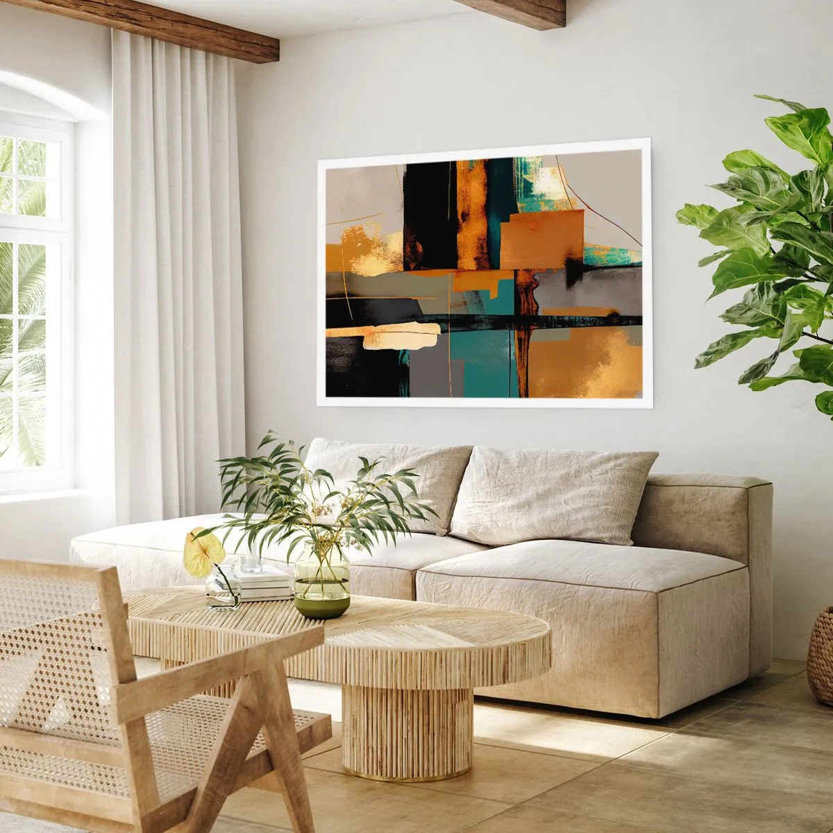 Plakat - Abstraktion - lys og skygge - 50x40 cm