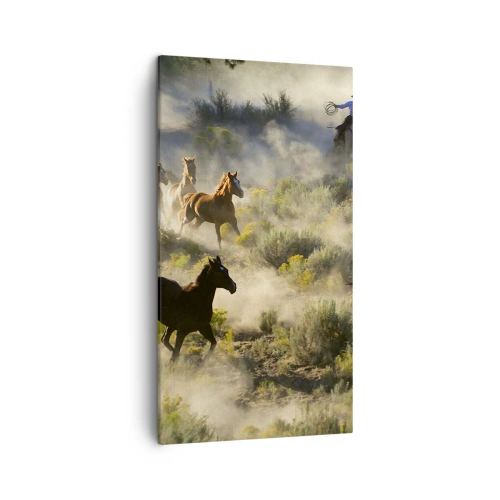 Lærredstryk - Billede på lærred - Rivalisering - frihed eller maskulin kraft? - 45x80 cm