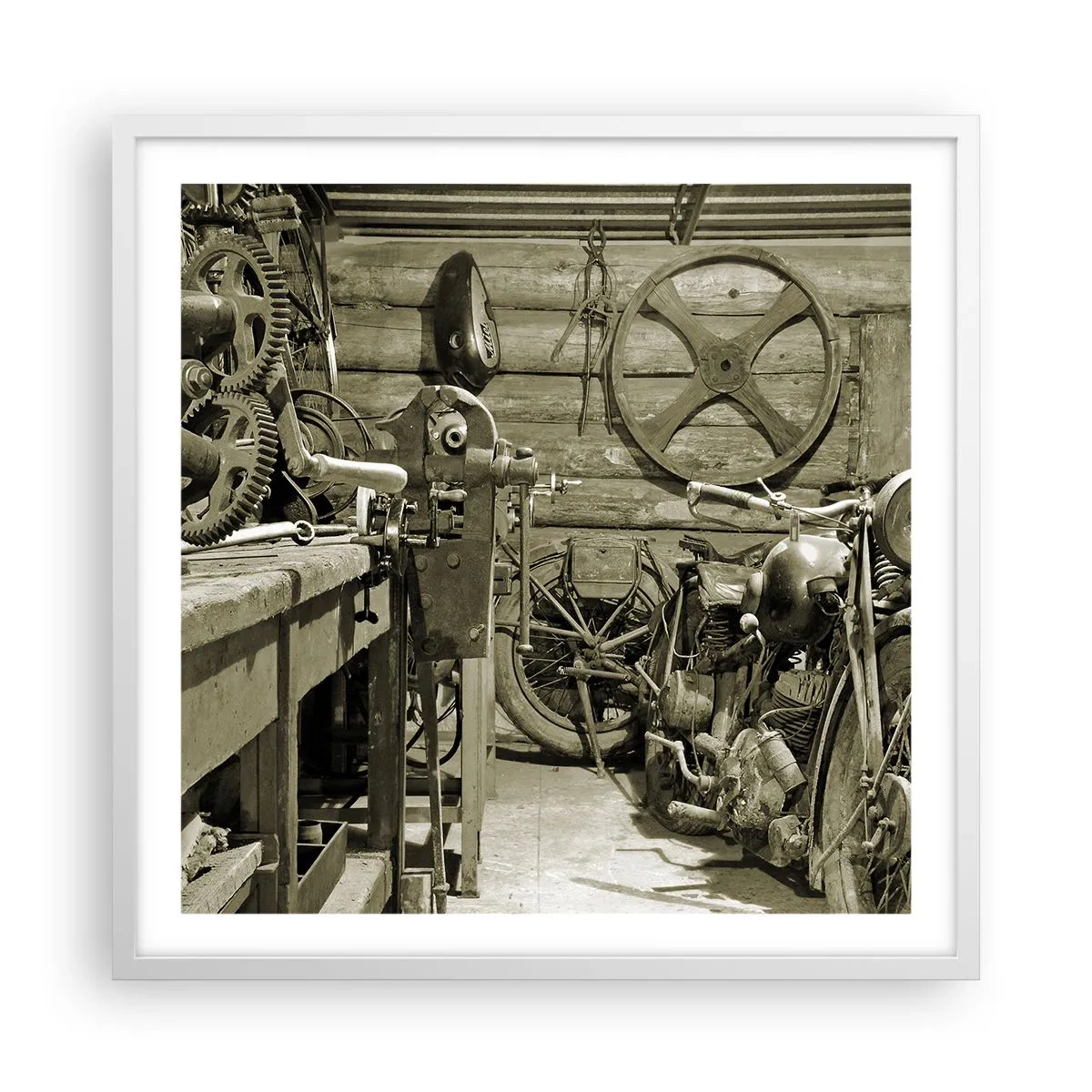 Plakat i hvid ramme - I onkel Wladeks skur - 60x60 cm