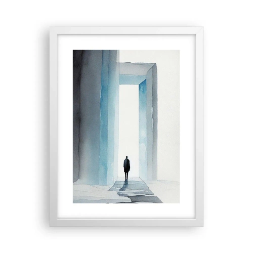 Plakat i hvid ramme - Lev uden grænser - 30x40 cm