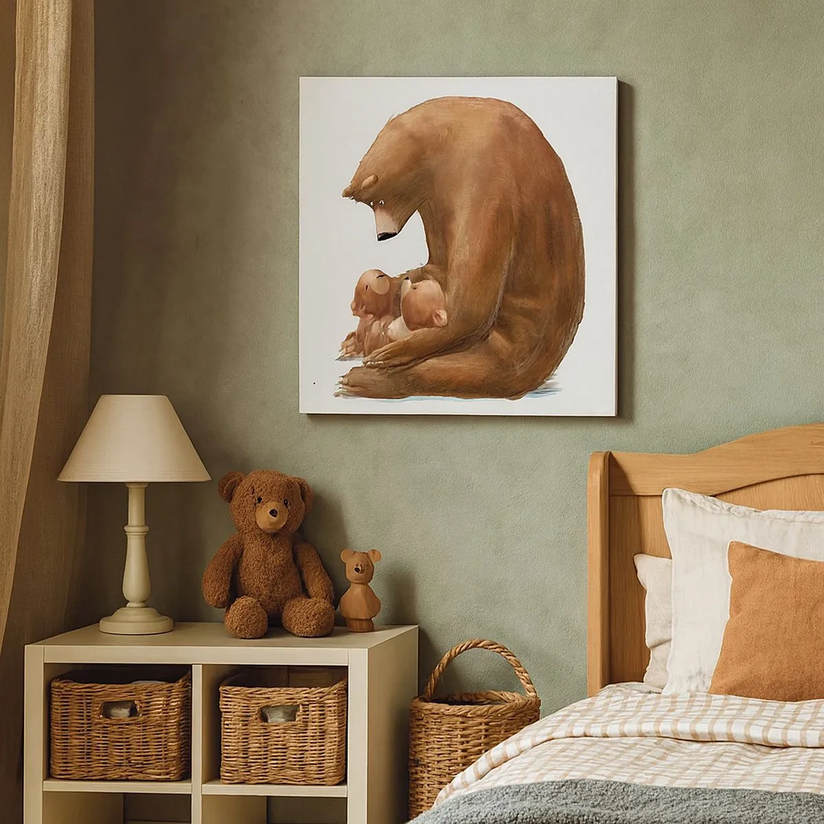 Lærredstryk - Billede på lærred - Drøm sødt, børn - 30x30 cm