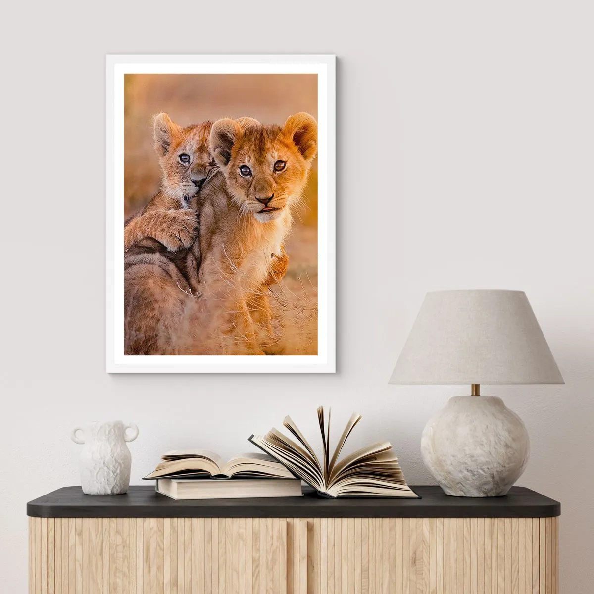 Plakat i hvid ramme - Forstyr ikke! Vi har det sjovt - 61x91 cm