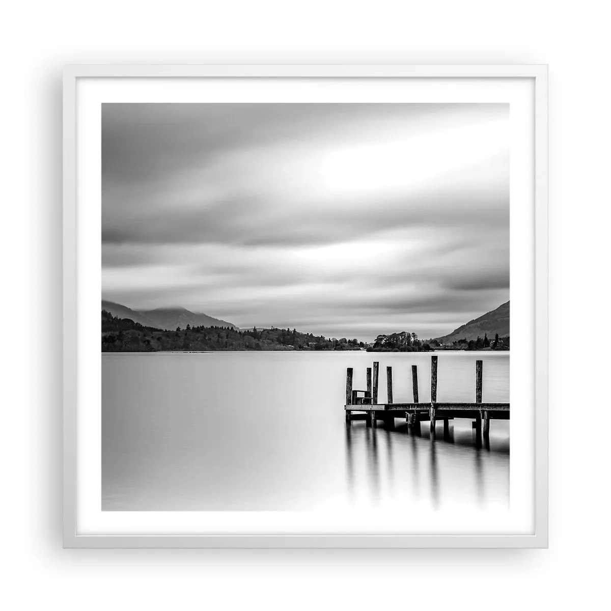 Plakat i hvid ramme - Mildhed og styrke - 60x60 cm