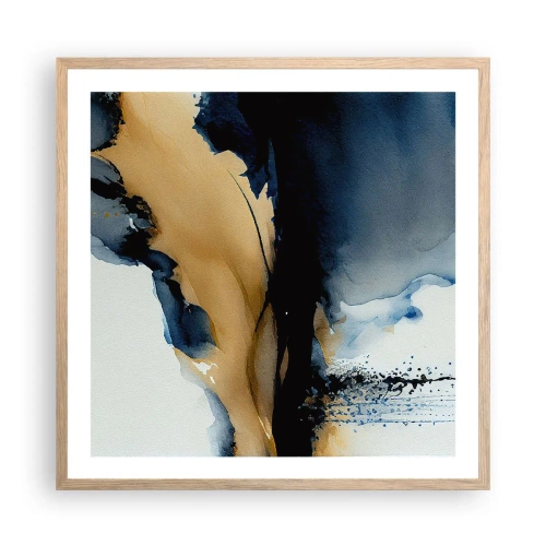 Plakat i ramme af lyst egetræ - Bag sløret - 60x60 cm