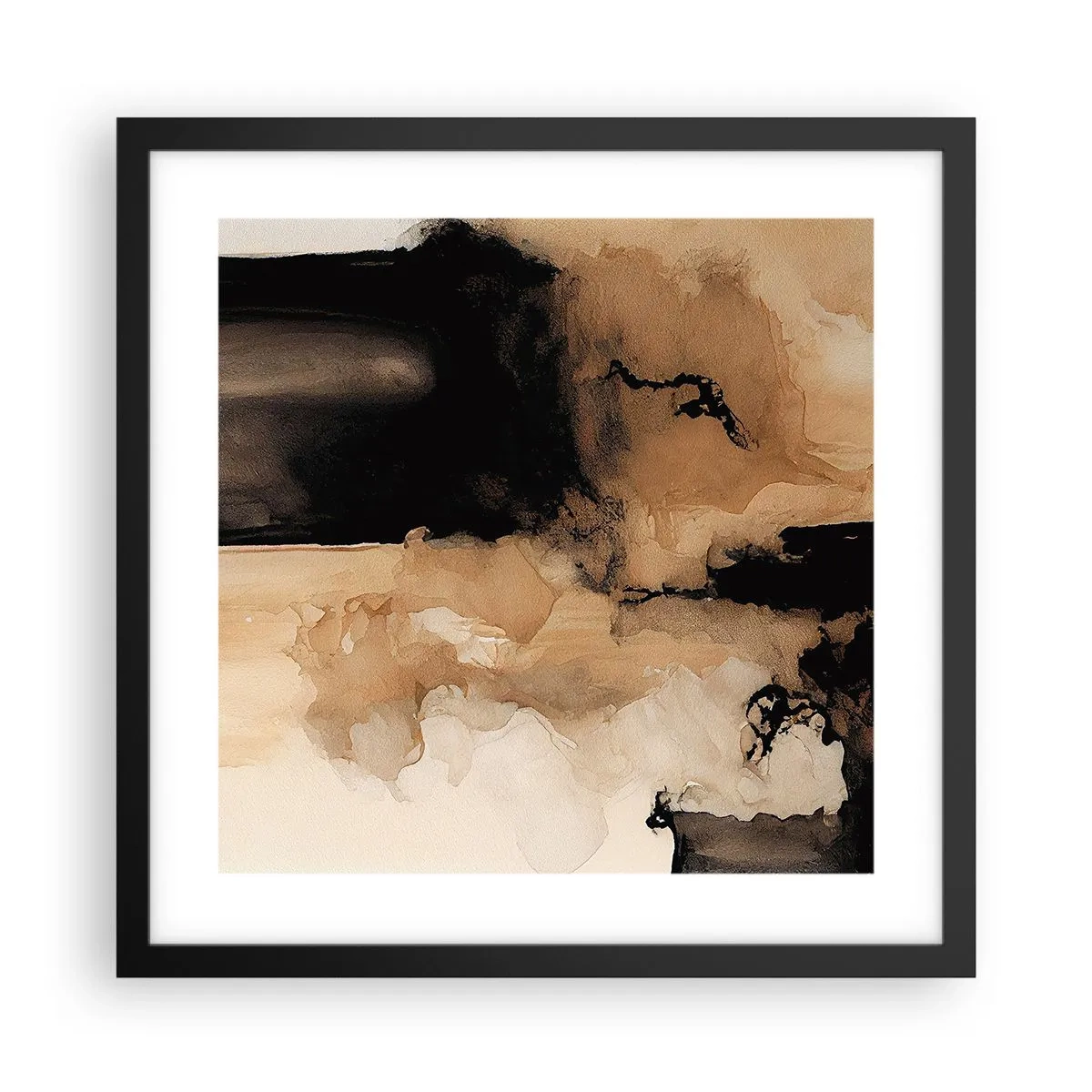 Plakat i sort ramme - En spændende abstraktion - 40x40 cm