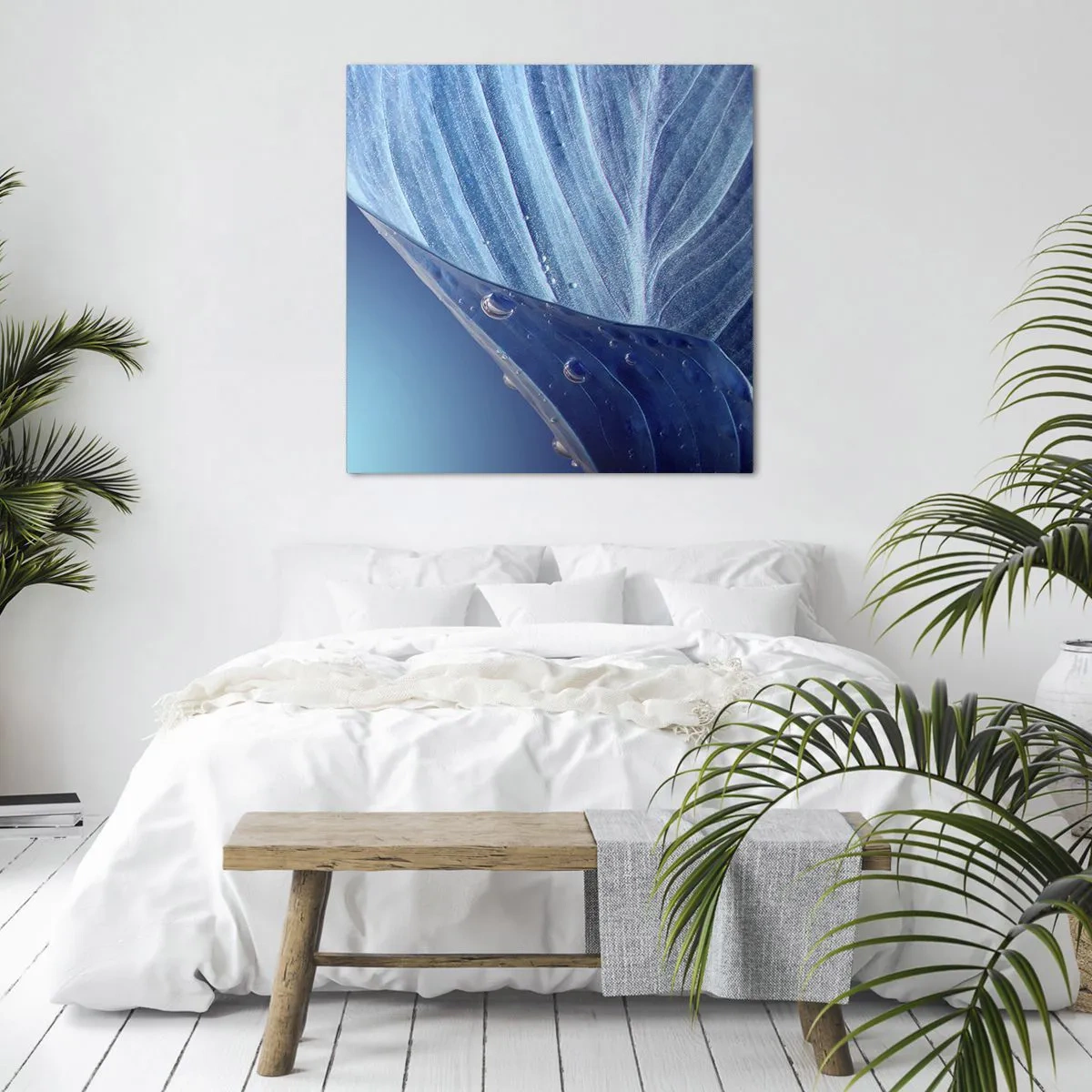 Lærredstryk - Billede på lærred - Skjulte dråber af blåt - 50x50 cm