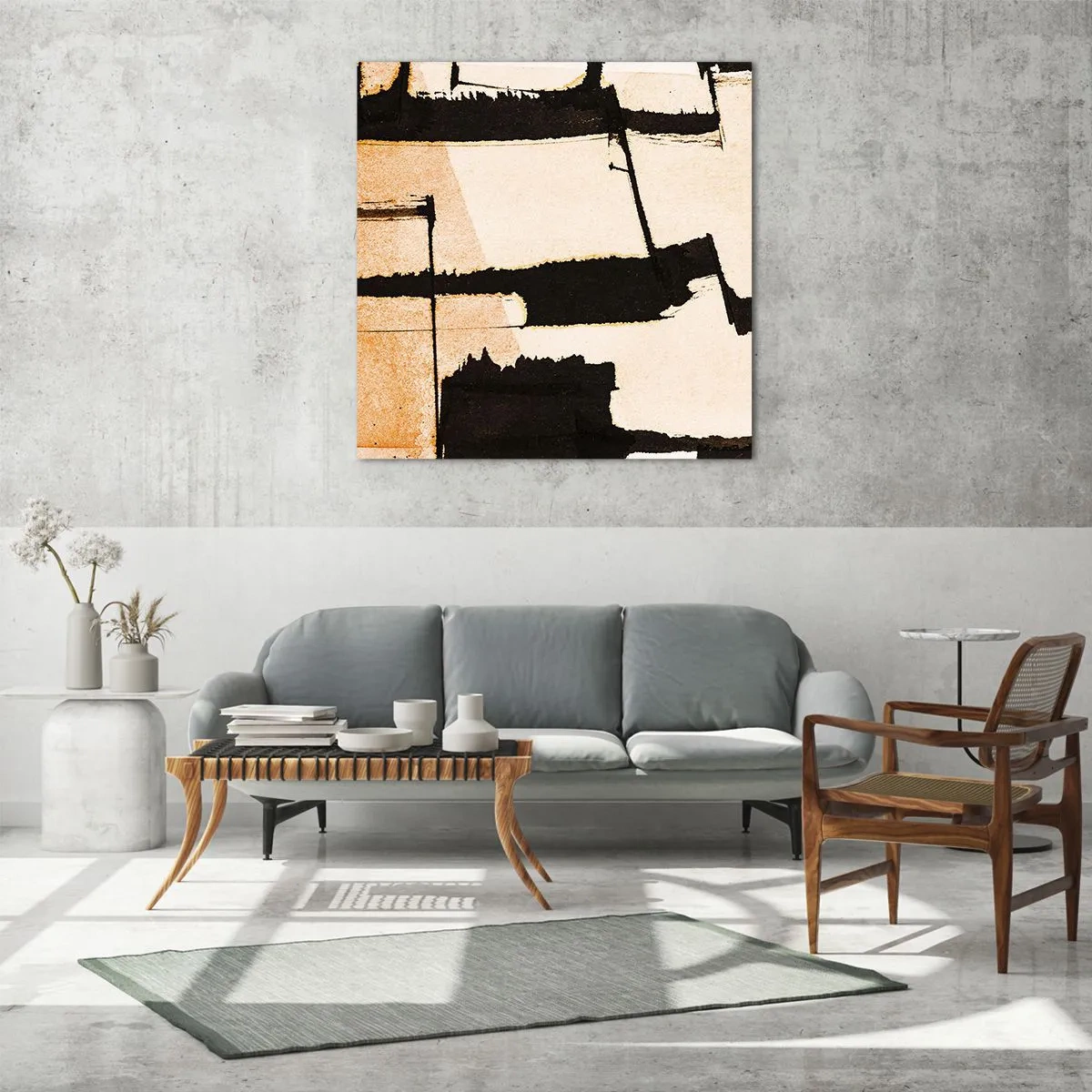 Billede på glas - Og alligevel orden - 70x70 cm