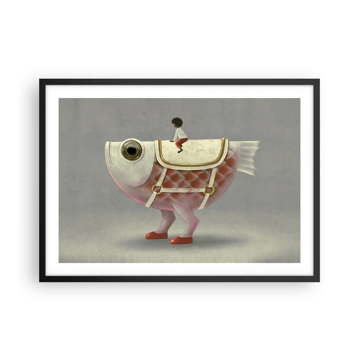 Plakat i sort ramme - Rybonski rytter - 70x50 cm
