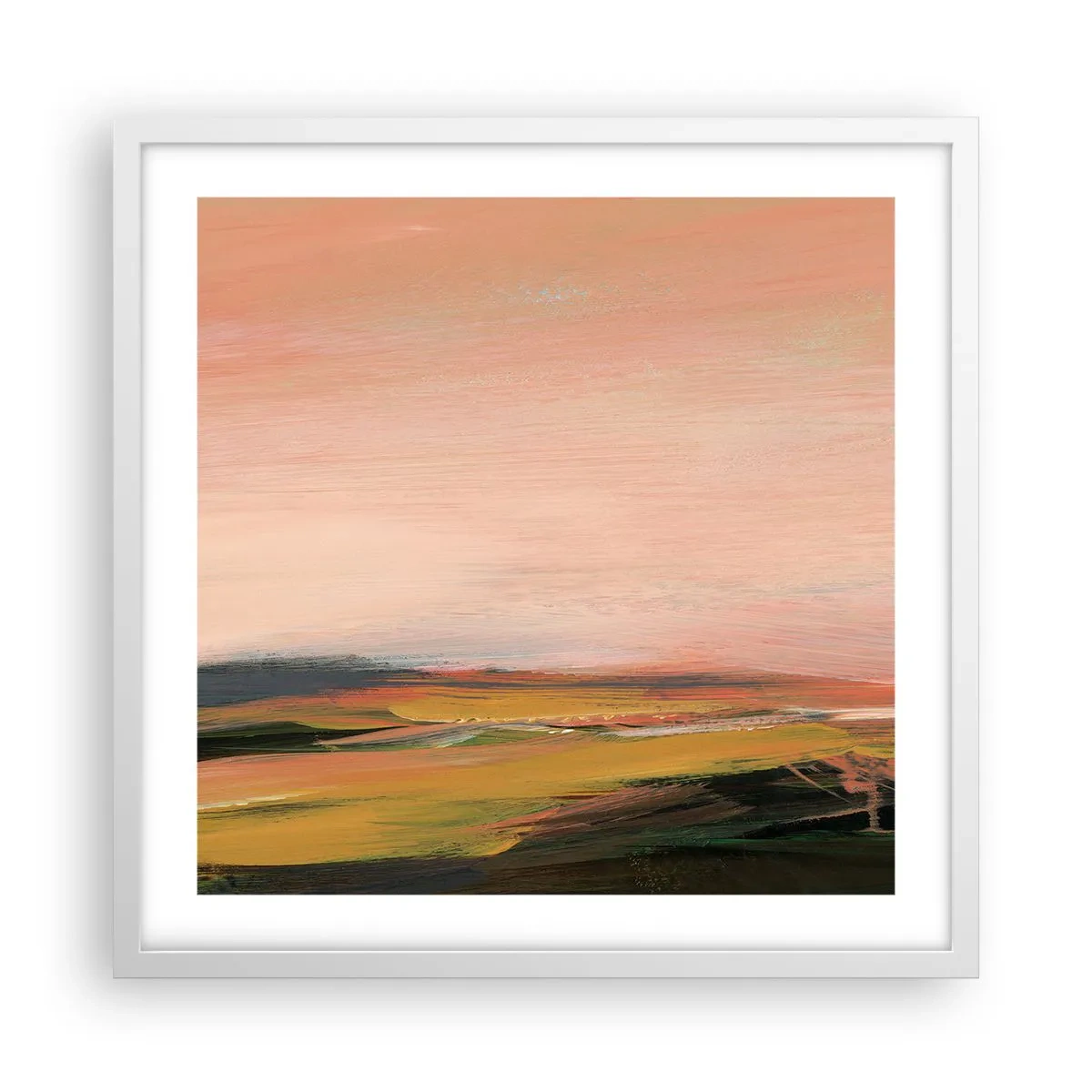 Plakat i hvid ramme - I lyserøde toner - 50x50 cm