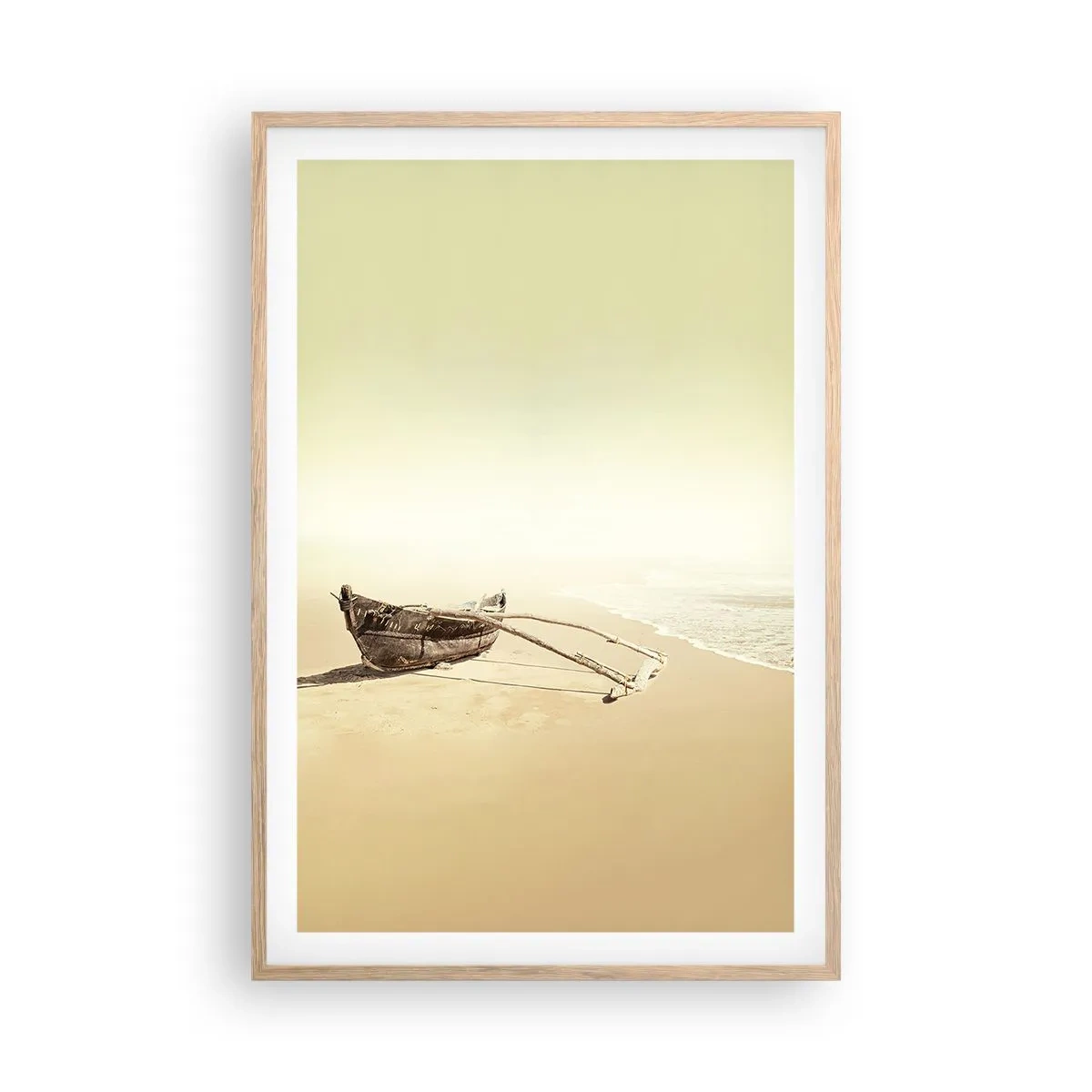 Plakat i ramme af lyst egetræ - Et minde om Sydhavet - 61x91 cm