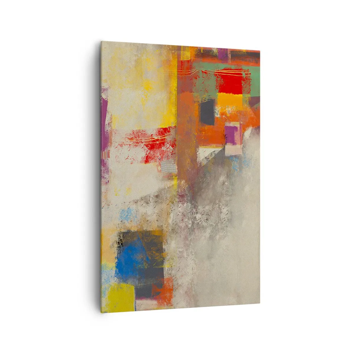 Lærredstryk - Billede på lærred - Geometri af farver - 80x120 cm