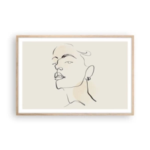 Plakat i ramme af lyst egetræ - Et stolt blik - 91x61 cm