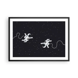 Plakat i sort ramme - Rummet vikler sig sammen - 70x50 cm