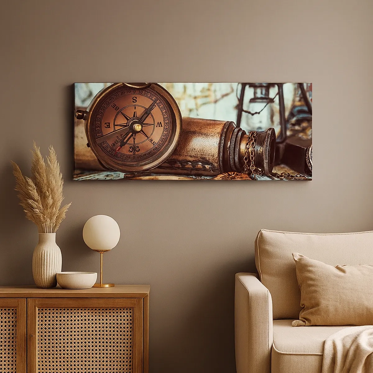 Lærredstryk - Billede på lærred - Der venter dig et pirateventyr i Caribien - 30x30 cm