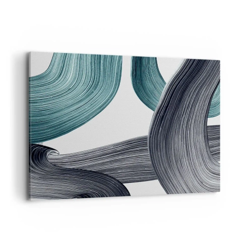 Lærredstryk - Billede på lærred - Smaragdgrønne og sorte stier - 100x70 cm