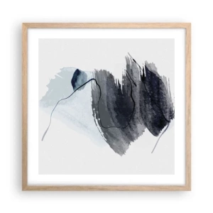 Plakat i ramme af lyst egetræ - Intensitet og bevægelse - 50x50 cm