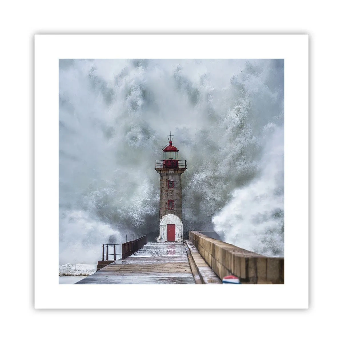 Plakat - Vandets brusen, vindens susen, lyden af vinden - 40x40 cm