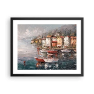 Plakat i sort ramme - Romantisk paradis - 50x40 cm