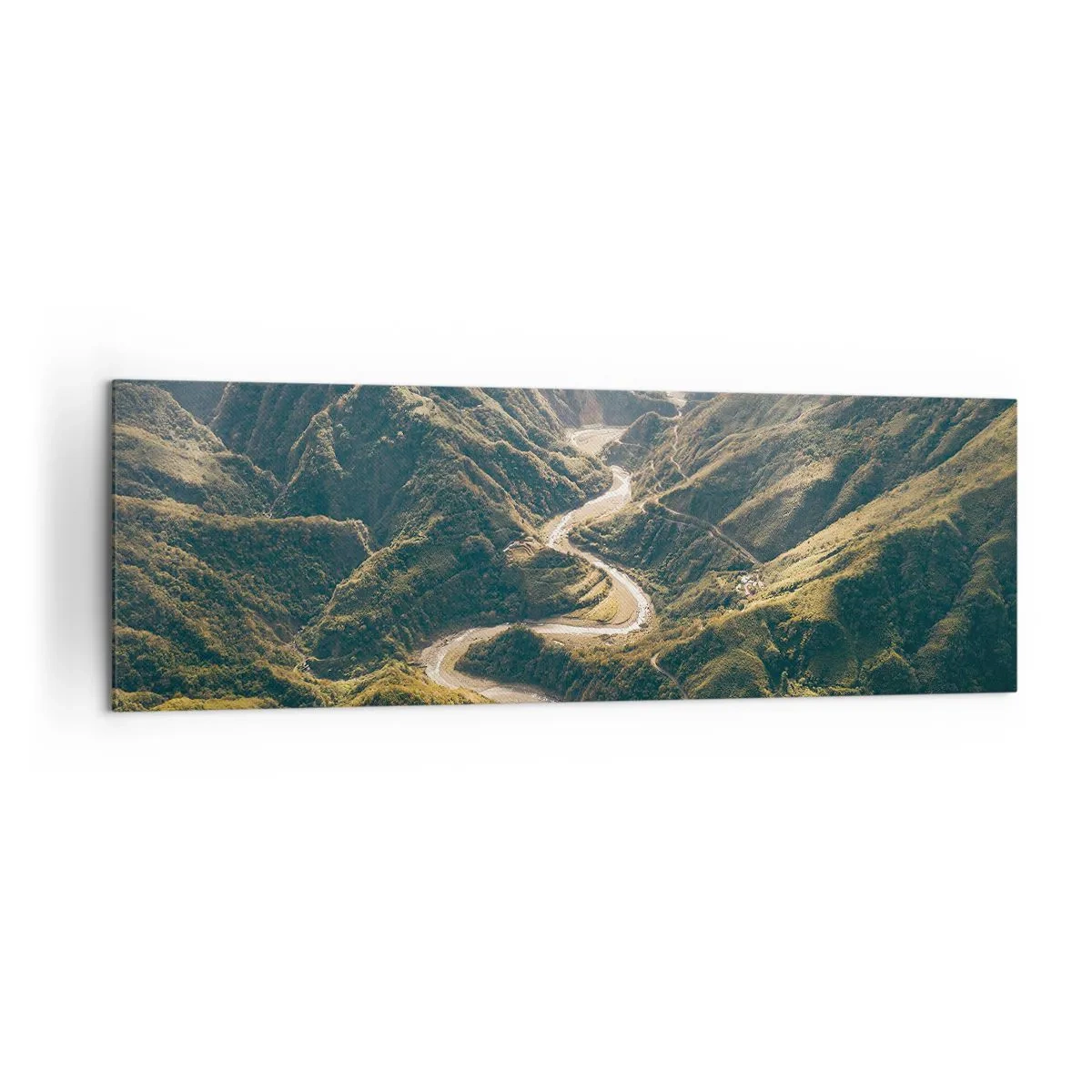 Lærredstryk - Billede på lærred - Direkte fra hjertet af bjergene - 160x50 cm