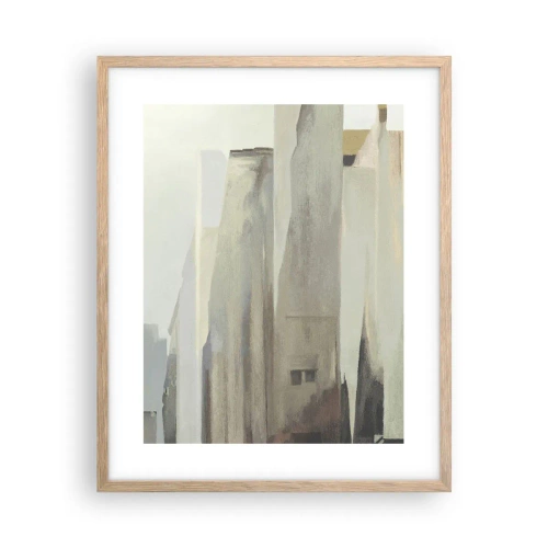 Plakat i ramme af lyst egetræ - En drøm om byen - 40x50 cm