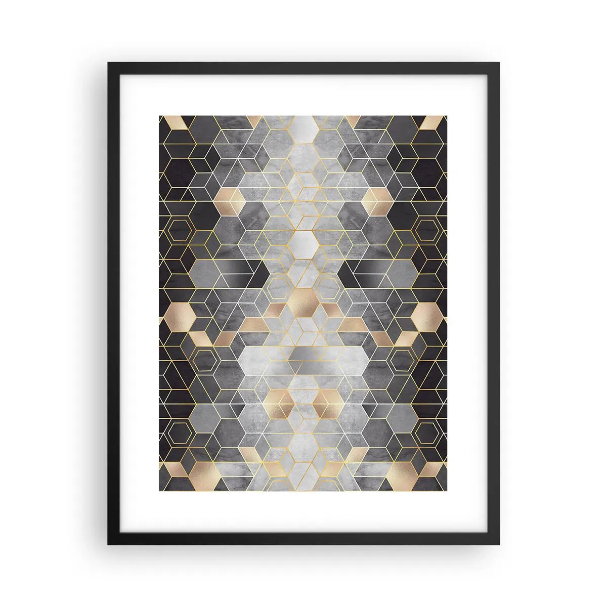 Plakat i sort ramme - Sammensætning af diamanter - 40x50 cm