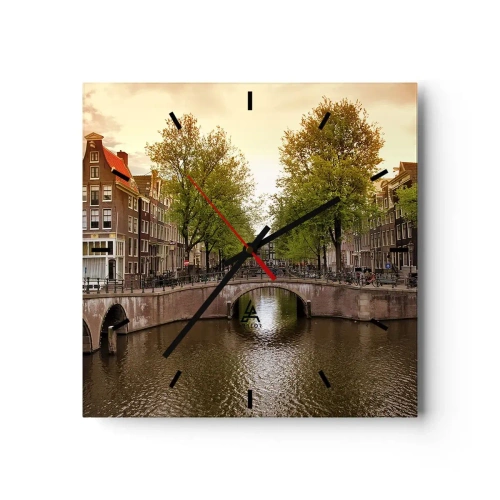 Vægur, Uret - Med båd eller på cykel? - 40x40 cm