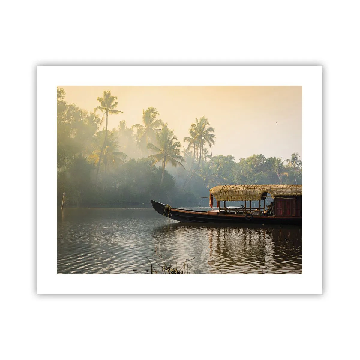 Plakat - Hus ved floden - 50x40 cm