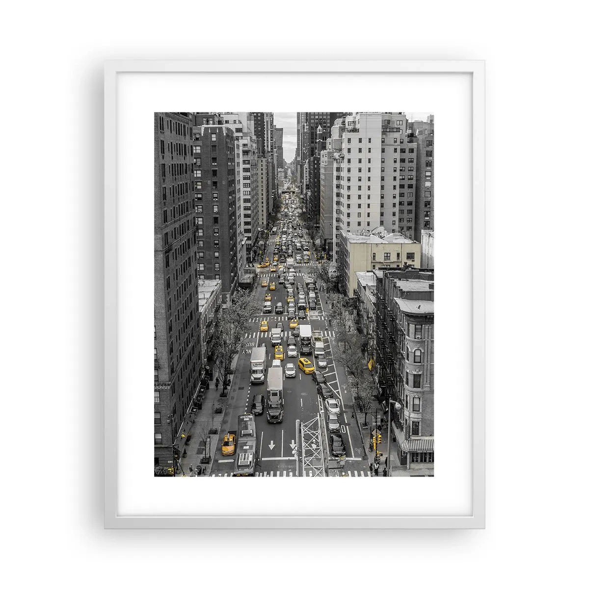 Plakat i hvid ramme - Livet i New York - 40x50 cm