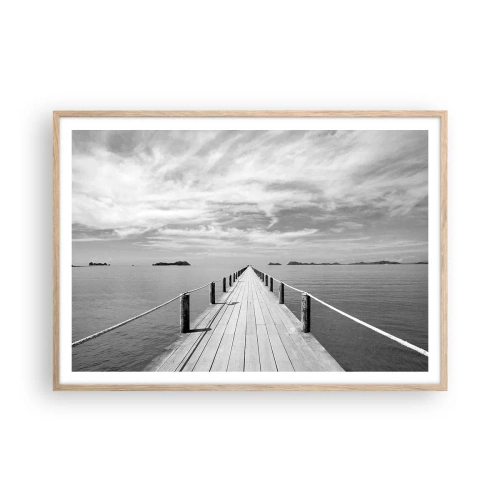 Plakat i ramme af lyst egetræ - Eller måske en rejse... - 100x70 cm