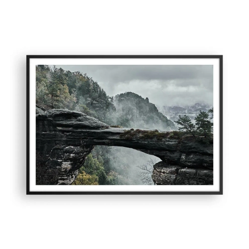 Plakat i sort ramme - Eventyret er ved at begynde - 100x70 cm