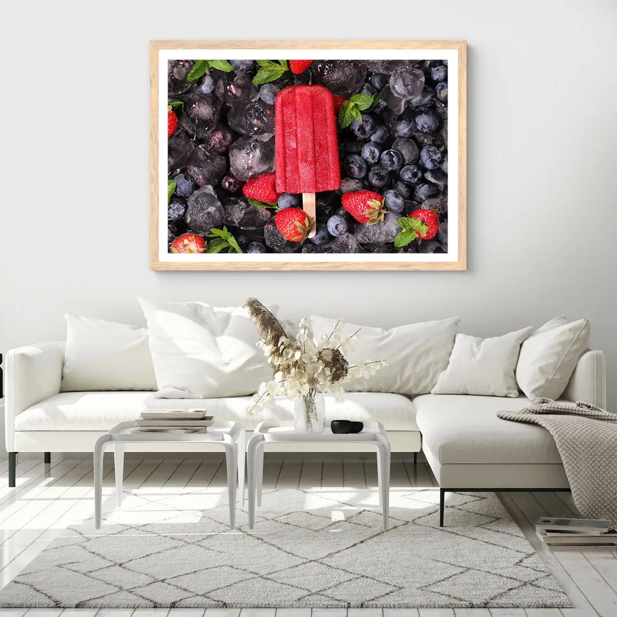 Plakat i ramme af lyst egetræ - En smag af varm sommer - 91x61 cm