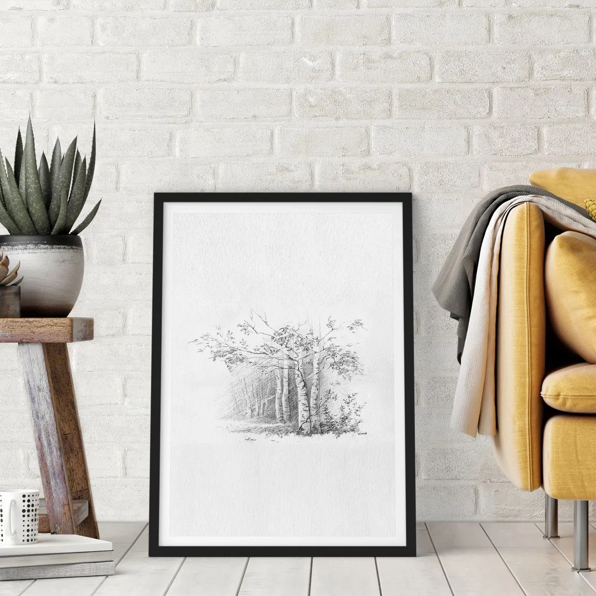 Plakat i sort ramme - Lyset fra birkeskoven - 40x50 cm