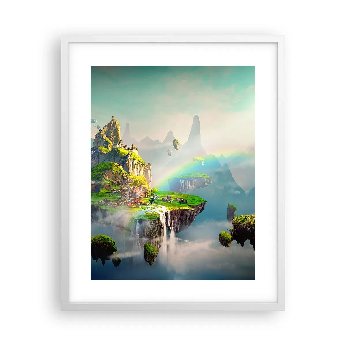 Plakat i hvid ramme - Midden - lykkelige øer - 40x50 cm