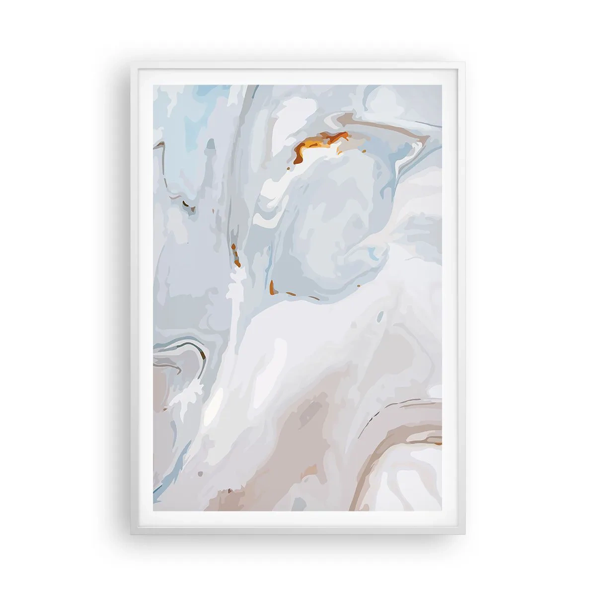 Plakat i hvid ramme - Hvid opløftet - 70x100 cm