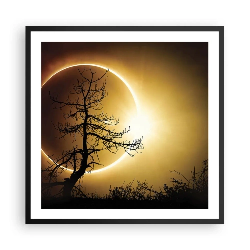 Plakat i sort ramme - Total formørkelse - 60x60 cm