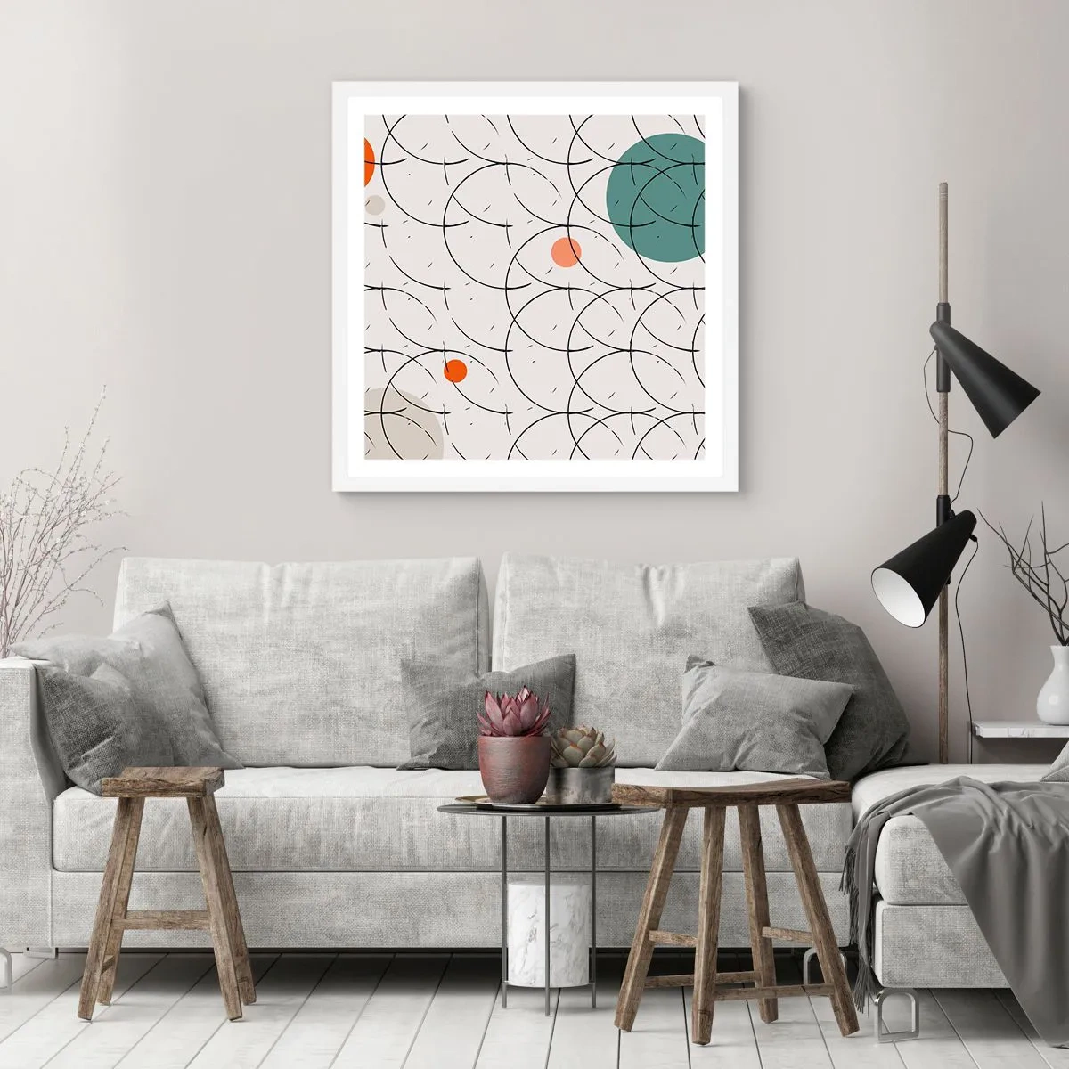 Plakat i hvid ramme - I popkunstens ånd - 40x40 cm