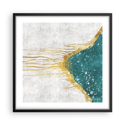 Plakat i sort ramme - Gyldent tidevand - 50x50 cm