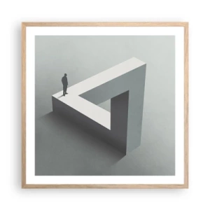 Plakat i ramme af lyst egetræ - Og dog er det muligt - 60x60 cm