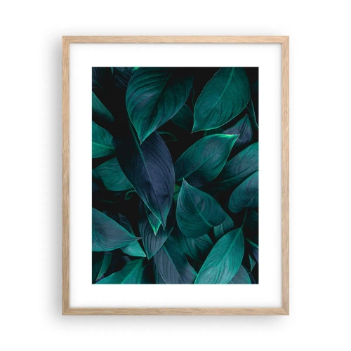 Plakat i ramme af lyst egetræ - Grønt i sig selv - 40x50 cm