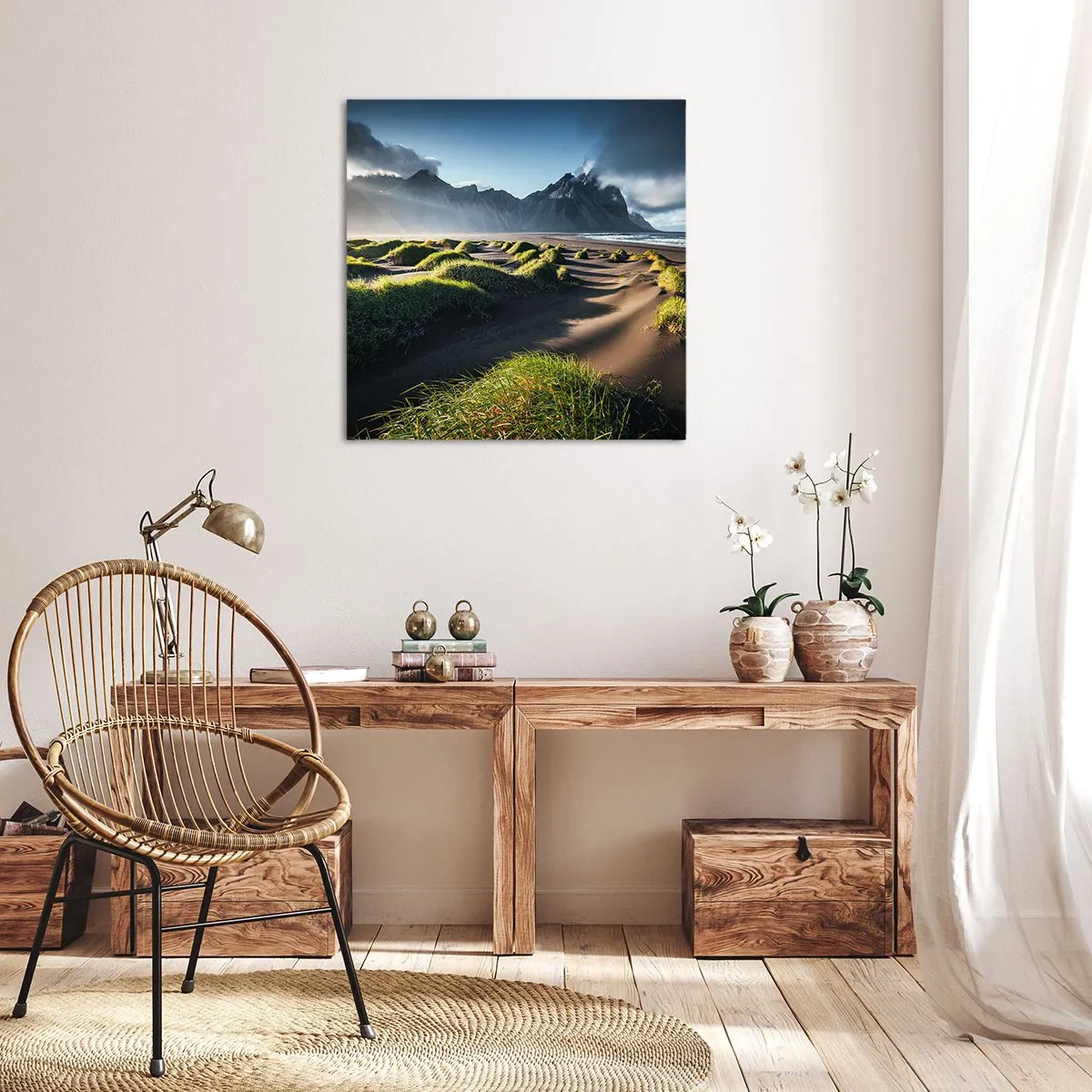 Lærredstryk - Billede på lærred - Harmoni mellem elementerne - 70x70 cm