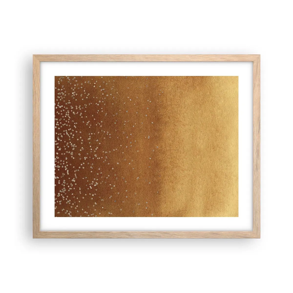 Plakat i ramme af lyst egetræ - Lysets fødsel - 50x40 cm