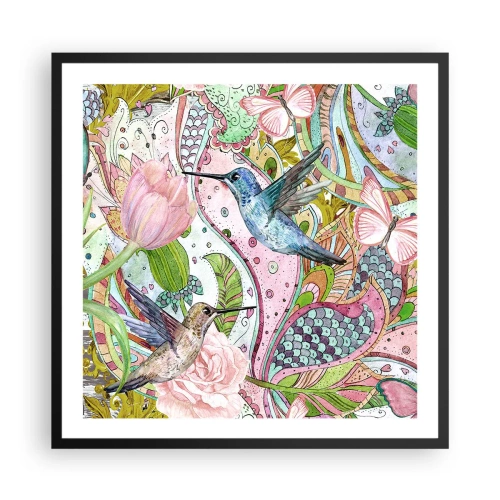 Plakat i sort ramme - Forviklet i vinstokkene - 60x60 cm