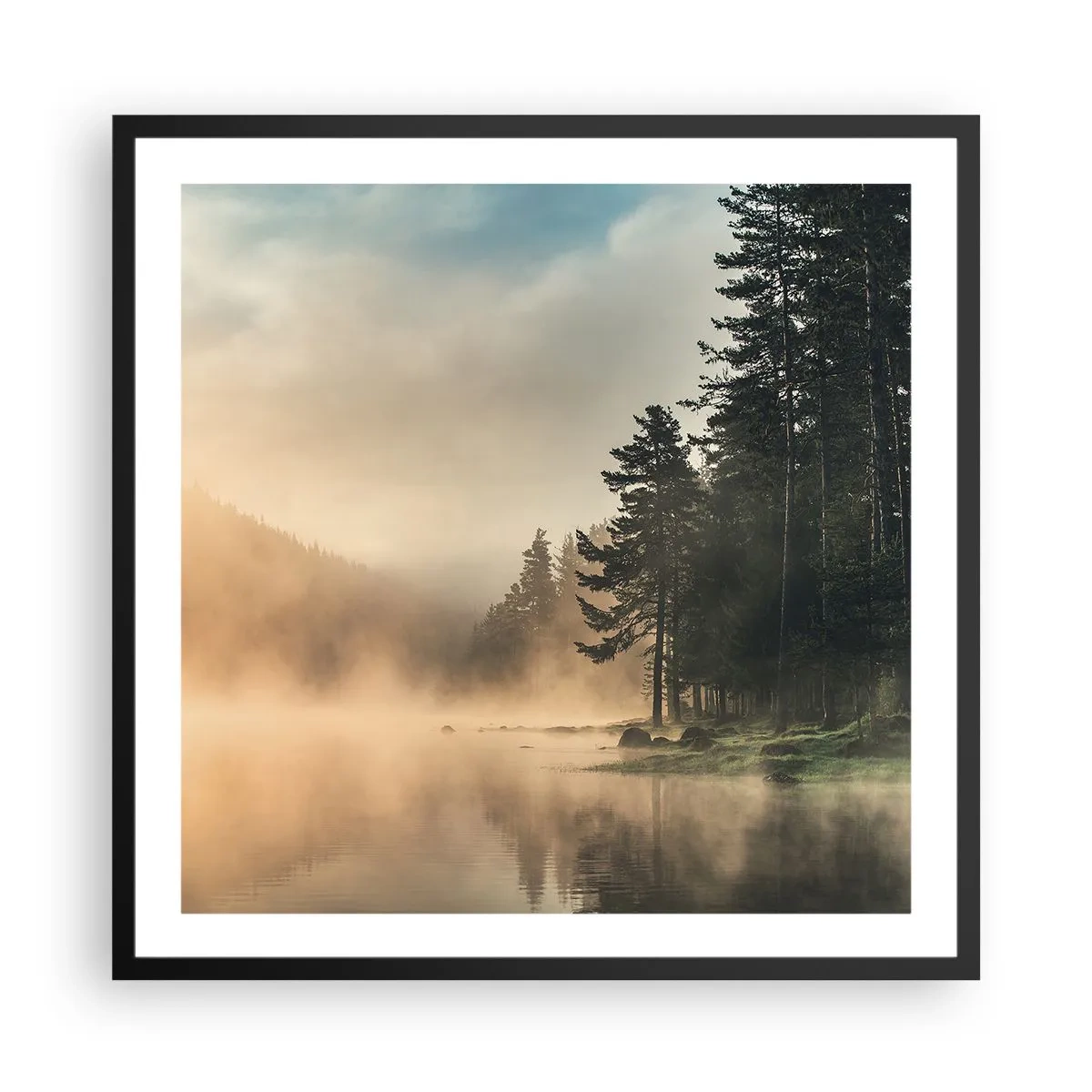 Plakat i sort ramme - En dags fødsel - 60x60 cm