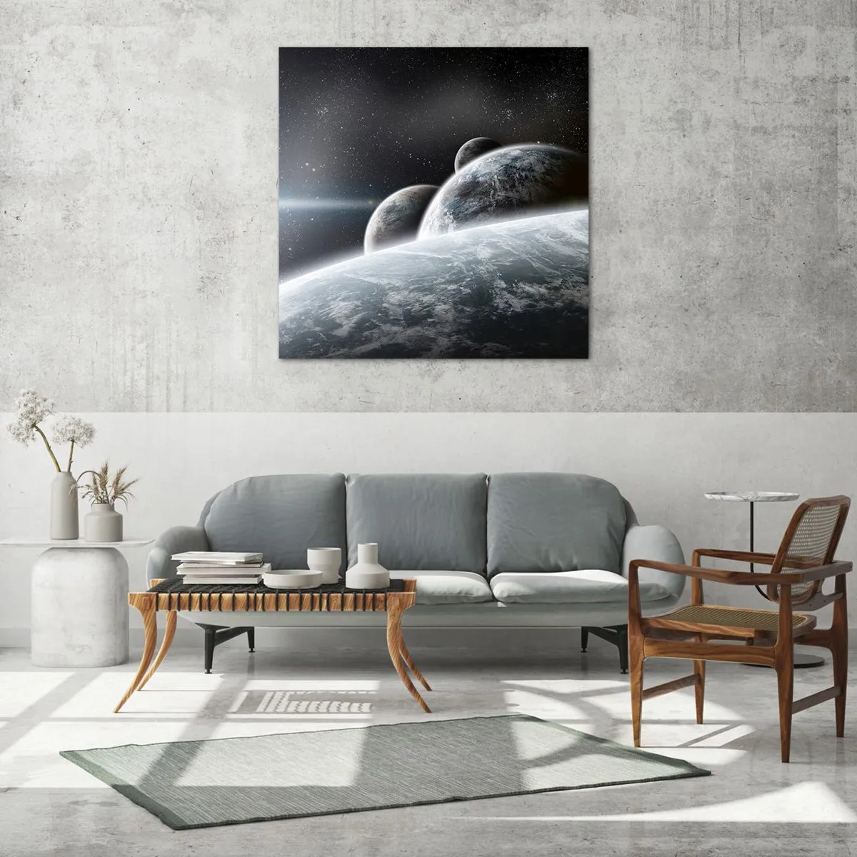 Billede på glas - Sfærernes kosmiske musik - 70x70 cm