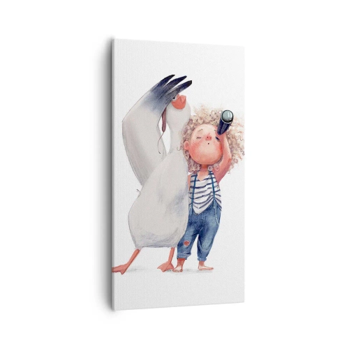 Lærredstryk - Billede på lærred - En plan for en fantastisk rejse - 55x100 cm